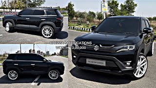 Black Brezza lxi modified  2023 brezza lxi converted to zxi  20 inches alloys in brezza lxi [upl. by Arual]