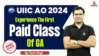 UIIC AO 2024  Experience The First Paid Class of GA  By Vivek Singh [upl. by Pacorro]