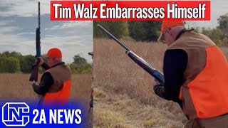 Tim Walz Embarrasses Himself Going Shooting Cant Load A Shotgun [upl. by Buatti]