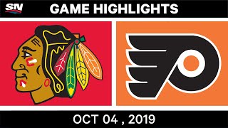 NHL Highlights  Blackhawks vs Flyers – Oct 04 2019 [upl. by Anitsua166]