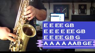 REDFOO  NEW THANG  ALTO SAX TUTORIAL  SANTIAGO PACHECO [upl. by Nosnirb]