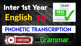 TS Inter 1st Year English Grammar Phonetic Transcription Trilokya6600Trilokya6600 [upl. by Hairu]