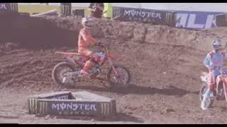 Jett Lawrence pretending to kick start his CRF 450R at Anaheim Opener A1 2024 Supercross Round 1 [upl. by Llenol631]