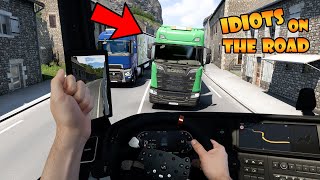 IDIOTS on the road 104  HIDDEN ADMIN Banning people  Real Hands Funny moments  ETS2 Multiplayer [upl. by Ellwood]