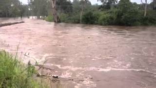 LOCKYER CREEK FLOODING  POINTINGS BRIDGE [upl. by Nellak]