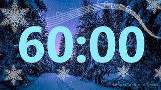 60 Minute Winter Snow Countdown Timer with Relaxing Music [upl. by Prentice377]