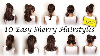 10種簡易快速運動風編髮綁髮造型髮型教學10 Simple Quick and Easy for Hairstyles of sport☆ Sherry Hairstyle [upl. by Oraneg]