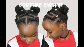 Coiffure pour enfant facile rentrée 2018  Cheveux crépus afro bouclés [upl. by Eiliak]