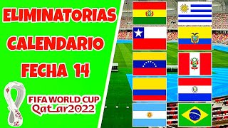 CALENDARIO DE LAS ELIMINATORIAS SUDAMERICANAS FECHA 14  QATAR 2022 [upl. by Agnimod]