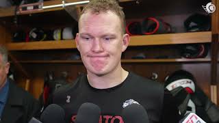 Tim Stützle Brady Tkachuk Thomas Chabot and Travis Green Postgame Media vs EDM [upl. by Nogas]