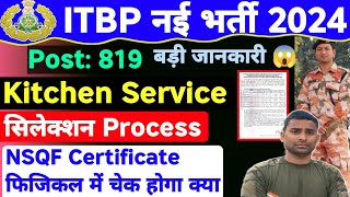 ITBP Kitchen Service Update 🔥 ITBP Kitchen Service Selection Process 2024  ITBP NSQF Certificate [upl. by Juno]