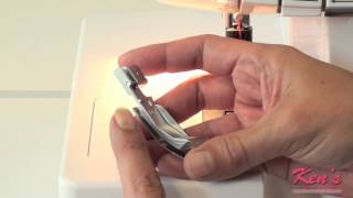 How to use the Brother SA213 Serger Gathering Foot [upl. by Beuthel]