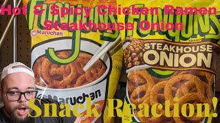 Hot amp Spicy Chicken Ramen  SteakHouse Onion FUNYUNS Snack React  The ReSNACKtion Garage fyp [upl. by Emiline]