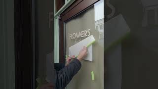 Custom Vinyl on Glass 23 satisfying oddlysatisfying asmr installation shorts signs [upl. by Ilatfen633]