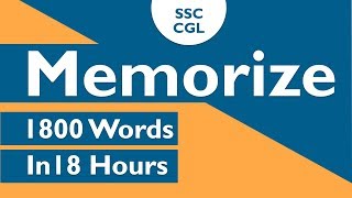 ssc cgl  Memorize 1800 words in 18 hours for ssc cgl exam preparation [upl. by Ary815]