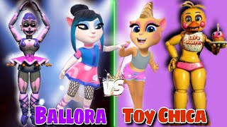 My Talking Angela 2 Ballora Vs Toy Chicacosplay angela party109 [upl. by Ahsinoj704]