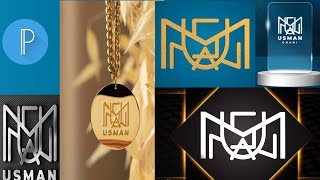 Logo design in pixellab  usman logo  pixellab tutorial [upl. by Novel]