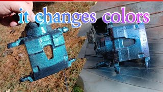 painting my brake calipers with color shift paint [upl. by Lianne]