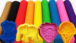 Learn Colors with Play Doh Modelling Clay and Cookie Molds and Surprise [upl. by Arres]