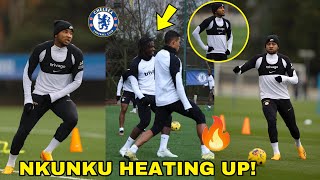 CHRISTOPHER NKUNKU amp ROMEO LAVIA SERIOUS TRAINING FOR DEBUT🔥Chelsea Training TodaySilvaSterling [upl. by Neenahs287]