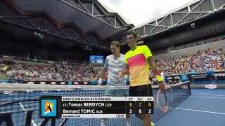 Tomas Berdych v Bernard Tomic 4R  Australian Open 2015 [upl. by Atnom]