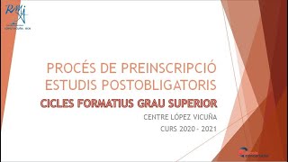 Cómo hacer la preinscripción de grado superior CFGS [upl. by Carrillo]