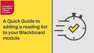 A quick guide to adding a reading list to your Blackboard module [upl. by Enneirb344]