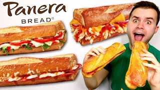 Panera Breads NEW Toasted Baguettes MENU REVIEW Buffalo Pepperoni  MORE [upl. by Annairb948]