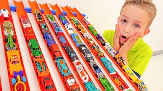 Niki play with Hot Wheels cars and playsets  Collection video with Toy cars [upl. by Vasili]