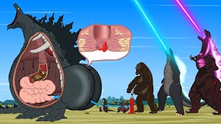 Rescue SHIN GODZILLA EARTH From GODZILLA amp KONG The Battle Against Digestive System 5  FUNNY [upl. by Airtened828]