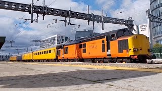 HNRC 37607  Network Rail 9702 departs Cardiff Central 28924 working Landore TMD  Derby RTC [upl. by Anilorak]