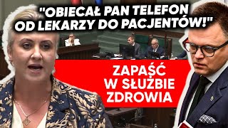 Zapaść w służbie zdrowia Sójka wygarnęła Hołowni Obiecał pan telefon od lekarzy do pacjentów [upl. by Ahsiya5]