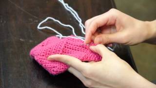 How to Embroider Letters With Yarn in Crochet  Crochet Tutorials [upl. by Chapnick]