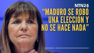 quotquotMaduro se robó una elección y no se hace nadaquot Patricia Bullrich en NTN24 [upl. by Chae]