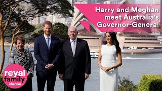 Prince Harry and Meghan meet the Queens Australian representative [upl. by Eanom]