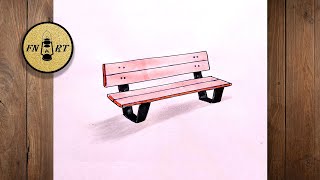 How to draw a park bench easy step by step [upl. by Eocsor90]