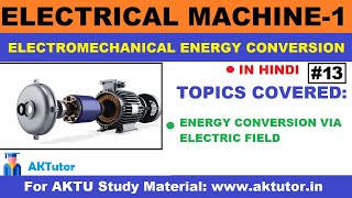 Energy Conversion via Electric Field  Electromechanical Energy Conversion  Electrical Machine 1 [upl. by Anauqes884]