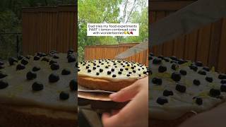 Dad tries lemon cornbread with wonderberries food experiment 1 [upl. by Beera]