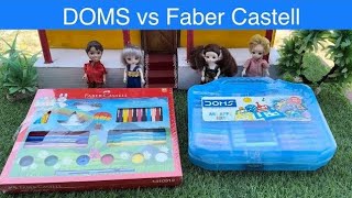 Doms vs Faber castell pencil set classicminifood chuttibomma doms fabercastell [upl. by Naharba]