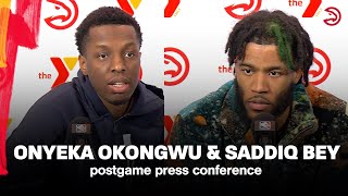 Hawks vs Raptors Postgame Press Conference Onyeka Okongwu amp Saddiq Bey [upl. by Aihsatal475]