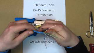 How to Terminate a CAT6 Cable using the Platinum Tools EZ45 PRO  Falcon Technologies Inc [upl. by Ecurb791]