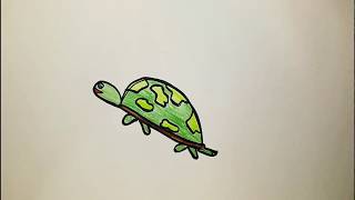 How to Draw a Turtle  Drawing for kids  Kako nacrtati kornjacu  crtanje za djecu [upl. by Vaenfila820]