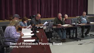 Town of Rhinebeck Planning Board Meeting 10072024 [upl. by Eellek]