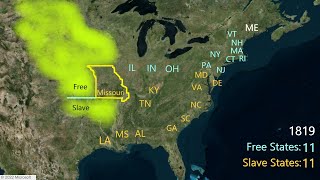 Missouri Compromise 1820  North amp South sectionalism  Free states amp slave states Maine [upl. by Sidonius]