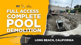 Full Access Complete Pool Demolition Swimming Pool Demolition in the city of Long Beach California [upl. by Ahcas]