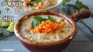 Easy White Chili Chicken Recipe in 30 Minutes [upl. by Dralliw]