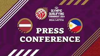 Latvia v Philippines  Press Conference  FIBA Olympic Qualifying Tournament 2024  Latvia [upl. by Ahsata]