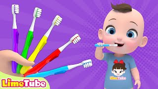 brushing teeth amp Rain Rain Go Away  more Nursery Rhymes amp Kids Songs  Kindergarten  LimeAndToys [upl. by Shah155]