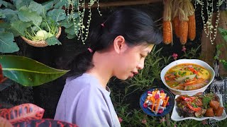 Harvest Kohlrabi in My Village and Cook Delicious Food So Tasty  Han Channel [upl. by Garlan203]