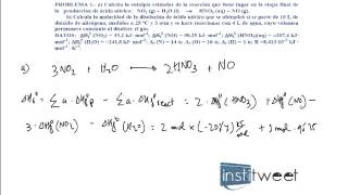 ejercicio resuelto calcular entalpia estandar de reaccion y molaridad de disolucion [upl. by France]